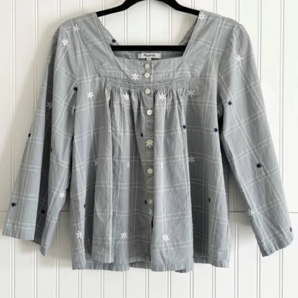Madewell EmbroideredSwing Blouse Top - Picture 6 of 13